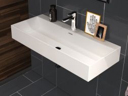 Vasque lavabo 750 x 420 mm, en céramique, suspendu - GEMINI