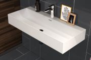 Vasque lavabo 1000 x 420 mm, en céramique, suspendu - GEMINI