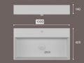 Vasque lavabo 1000 x 420 mm, en cramique, suspendu - GEMINI