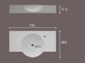 Vasque lavabo 710 x 430 mm, en cramique, suspendu - BEMUS