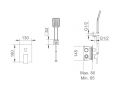 Built-in shower, built-in mixer and ceiling light 40 x 40 cm, rain effect - MATARO 40
