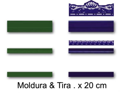 Moldura et Tira 20 cm - carrelage mural, au style Oriental.