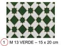 M 13 VERDE 15x20 cm - carrelage mural, au style Oriental.