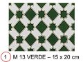 M 13 VERDE 15x20 cm - carrelage mural, au style Oriental.