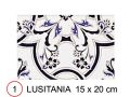 LUSITANIA AZUL 15x20 cm - wandtegel, in oosterse stijl.