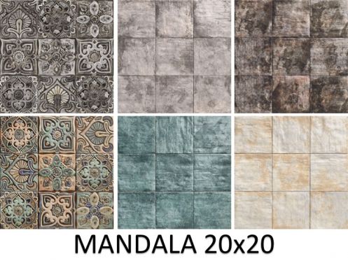 MANDALA 20x20 cm - płytka ścienna w stylu andaluzyjskim.