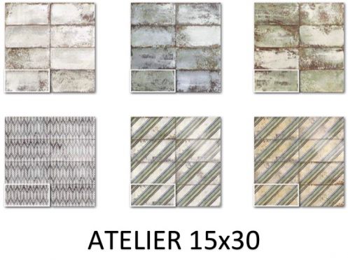 ATELIER 15x30 cm - vÃ¦gfliser, der er genvundet fra fortiden.
