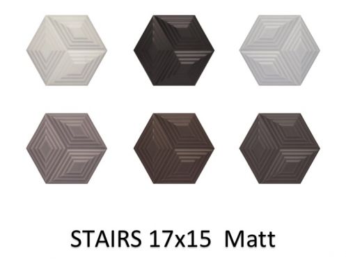 STAIRS 17x15 - Carrelage mural, Hexagonal, en relief 3D