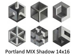 Portland Shadow 14x16 cm - Carrelage sol, hexagonal, grès cérame