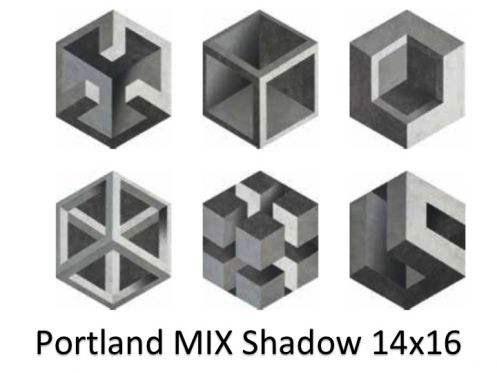 Portland Shadow 14x16 cm - Carrelage sol, hexagonal, gr�s c�rame