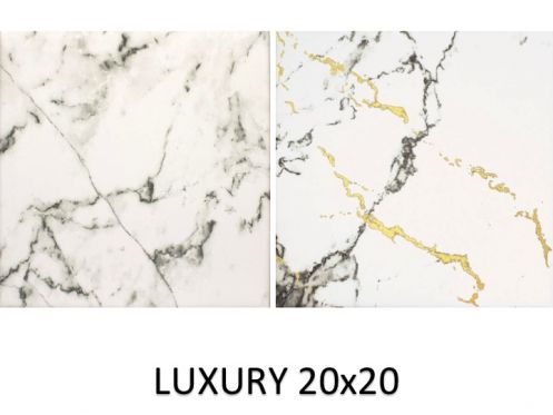 Luxury White 20x20 cm - Carrelage sol, effet marbre carrare, gr�s c�rame.