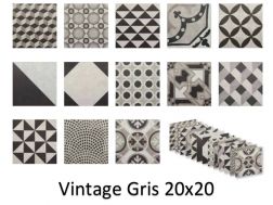 Vintage Gris 20x20 - Carrelage, aspect carreaux de ciment