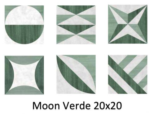 Moon Verde 20x20 - Carrelage, aspect carreaux de ciment