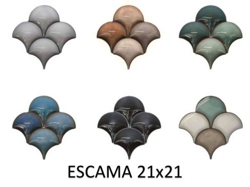 ESCAMA 21x21 - Carrelage mural en relief 3D