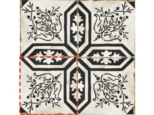 ELMA 15x15 cm - Carrelage de sol, motifs traditionnels noir et blanc
