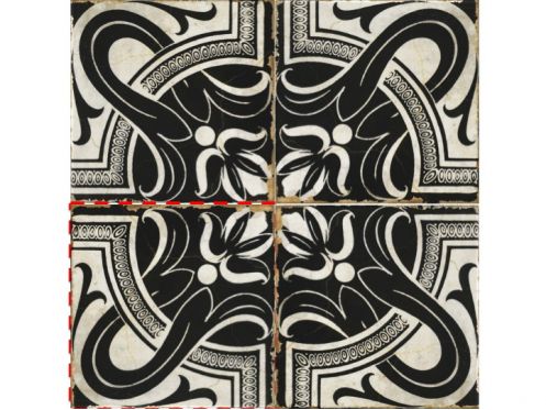EMILIA 15x15 cm - Vloertegels, traditionele zwart-witte patronen