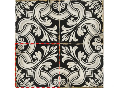 ENZA 15x15 cm - Carrelage de sol, motifs traditionnels noir et blanc