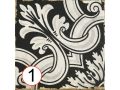 ENZA 15x15 cm - Carrelage de sol, motifs traditionnels noir et blanc