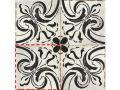 NOLITA 15x15 cm - Carrelage de sol, motifs traditionnels noir et blanc