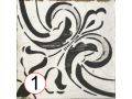 NOLITA 15x15 cm - Carrelage de sol, motifs traditionnels noir et blanc