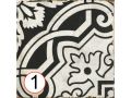 ORNELLA 15x15 cm - Carrelage de sol, motifs traditionnels noir et blanc