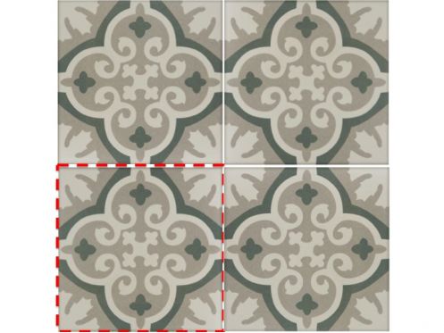 ANCELINA 20x20 cm - Carrelage de sol, aspect carreaux de ciment