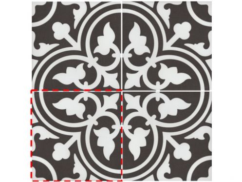 FLAVIE NOIR 20x20 cm - Carrelage de sol, aspect carreaux de ciment