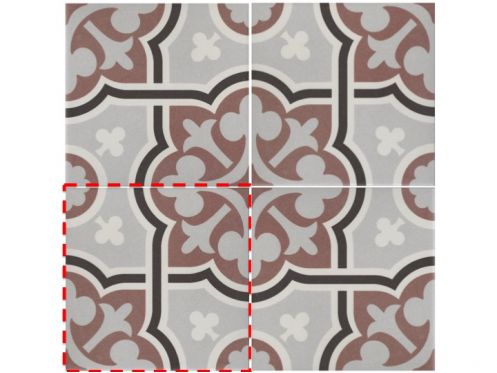 FLOW MARRON 20x20 - PÅ‚ytki podÅ‚ogowe, wyglÄ…d pÅ‚ytek cementowych