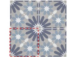 SYRAH BLEU 20x20 cm - Carrelage de sol, aspect carreaux de ciment