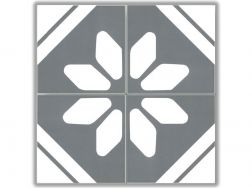 CEZAR Gris 15x15 cm - Carrelage de sol, aspect carreaux de ciment