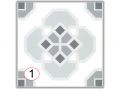 MILA 15x15 cm - Carrelage de sol, aspect carreaux de ciment