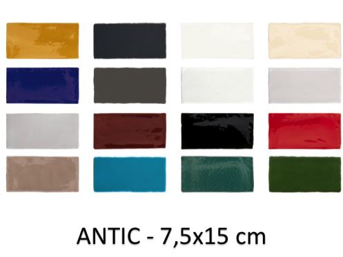 ANTIC 7,5x15 cm - Vægfliser, rustikt rektangel, skinnende