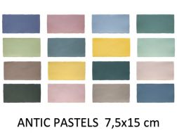 ANTIC PASTELS 7,5x15 cm - Carrelage mural, rectangle rustique, couleurs pastelles