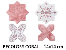 BECOLORS 14x14 cm, CORAL - carrelage sol et mur, au style Oriental.