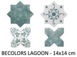 BECOLORS 14x14 cm, LAGOON - carrelage sol et mur, au style Oriental.