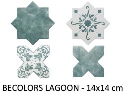 BECOLORS 14x14 cm, LAGOON - gulv- og vÃ¦gfliser, orientalsk stil.