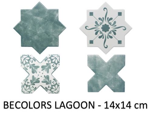 BECOLORS 14x14 cm, LAGOON - carrelage sol et mur, au style Oriental.