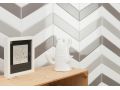 CHEVRON 6,4x26 cm - Carrelage mural, pose chevron.