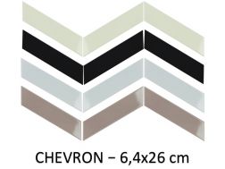 CHEVRON 6,4x26 cm - Carrelage mural, pose chevron.