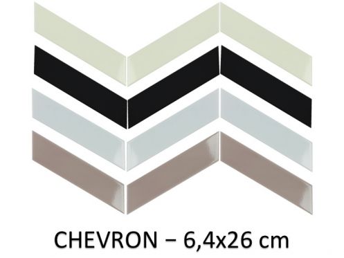 CHEVRON 6,4x26 cm - PÅ‚ytki Å›cienne, ukÅ‚adanie szewronu.