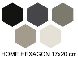 HOME HEXAGON 17x20 cm - Carrelage de sol, hexagonal, cérame