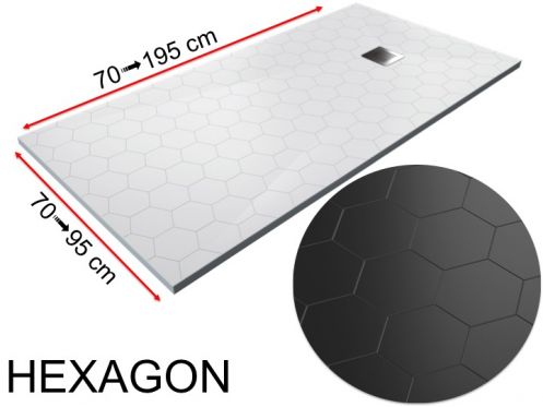 Receveur de douche, finition g�om�trique hexagonale - HEXAGON