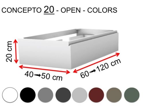 Meuble salle de bains sur mesure, poigne intgr, hauteur 20 cm, finition laque - EL CONCEPTO 20 Open Uni