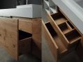 Meuble salle de bains sur mesure, poigne intgr, hauteur 30 cm, finition bois - EL CONCEPTO 30 Open Bois
