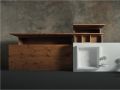 Meuble salle de bains sur mesure, poigne intgr, hauteur 30 cm, finition bois - EL CONCEPTO 30 Open Bois