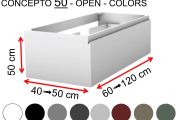 Meuble salle de bains sur mesure, deux tiroirs, hauteur 50 cm, finition laquée - EL CONCEPTO 50 Open Uni