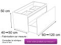 Meuble salle de bains sur mesure, deux tiroirs, hauteur 50 cm, finition laque - EL CONCEPTO 50 Open Uni