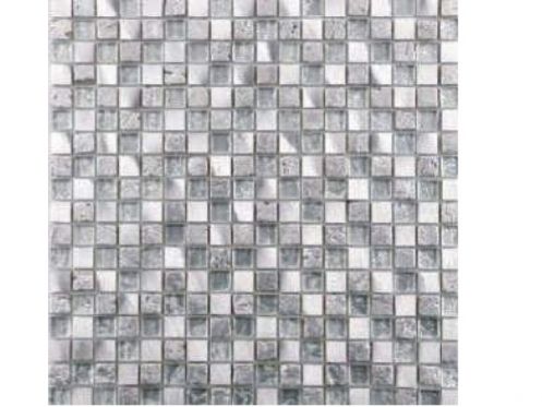 DUBAI  - 30 x 30 cm - Współczesna mozaika, Błyszczące srebro