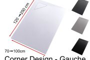 Receveur de douche, évacuation angle gauche - CORNER DESIGN GAUCHE 160