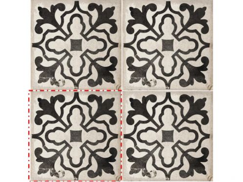 VILLENA BLACK 15x15 cm - Carrelage de sol, motifs classiques